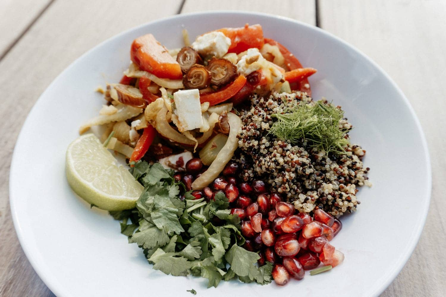 Fenchel-Melonen-Feta Salat mit Quinoa
